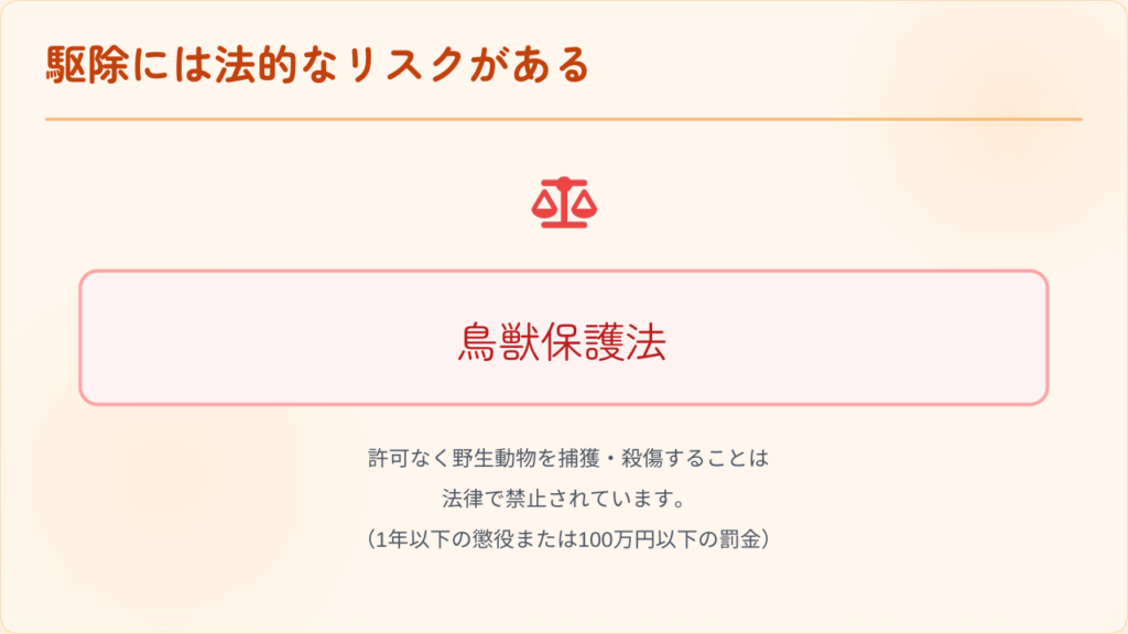 駆除には法的なリスクがある