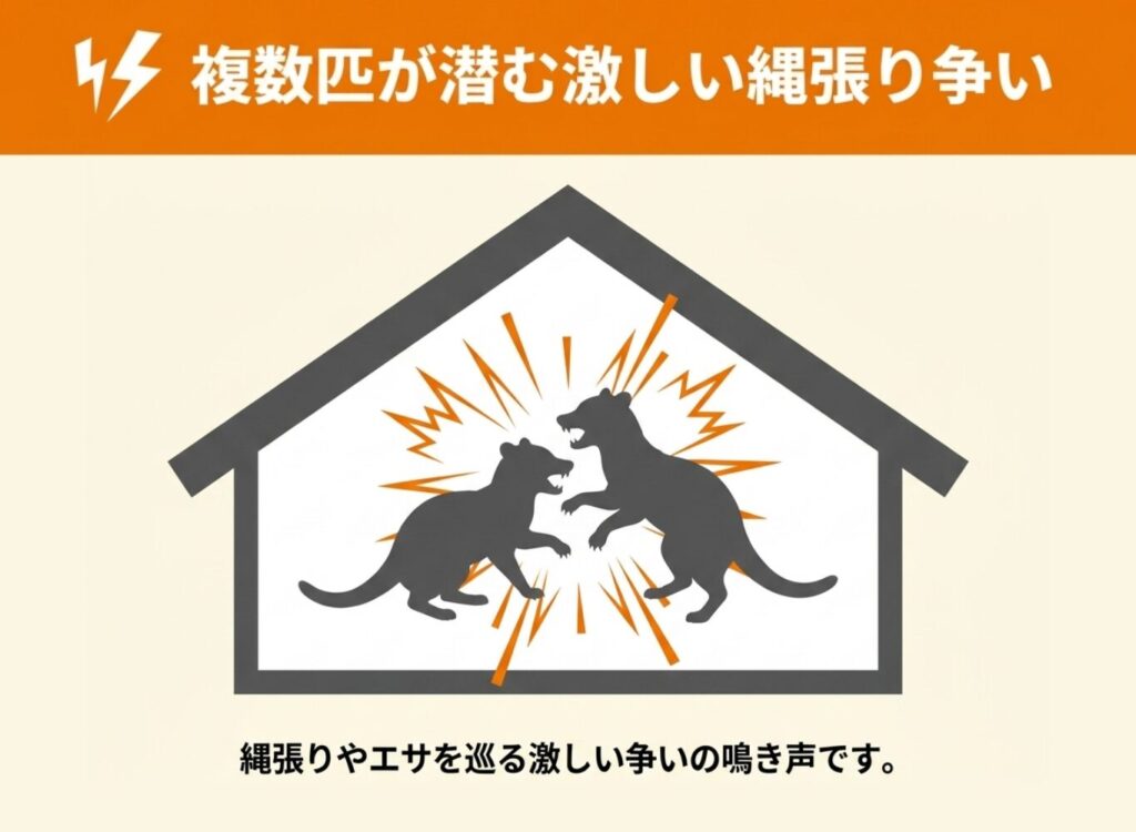 ケンカ時の鳴き声「ギャーギャー」「キャアアア」