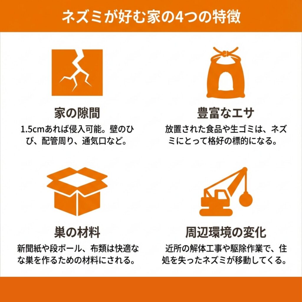ネズミが出る家の特徴とは？侵入されやすい環境と原因