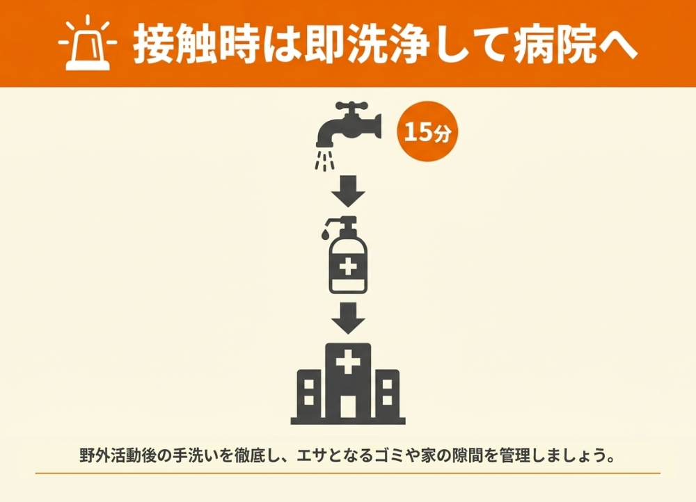 アライグマと接触した際の対処法(引っ掻かれたり噛まれたりしたら…)