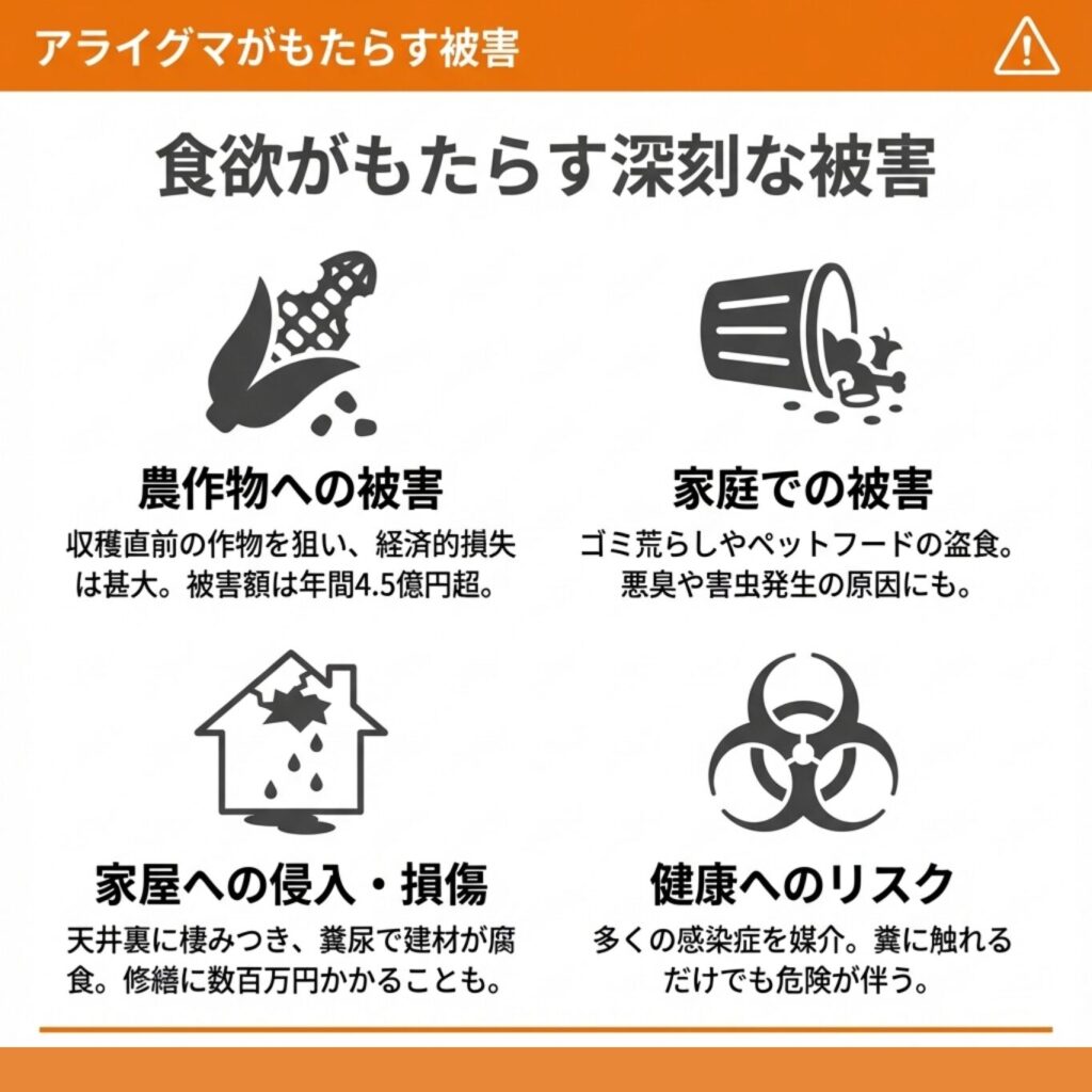 アライグマの雑食性がもたらす深刻な食害とは