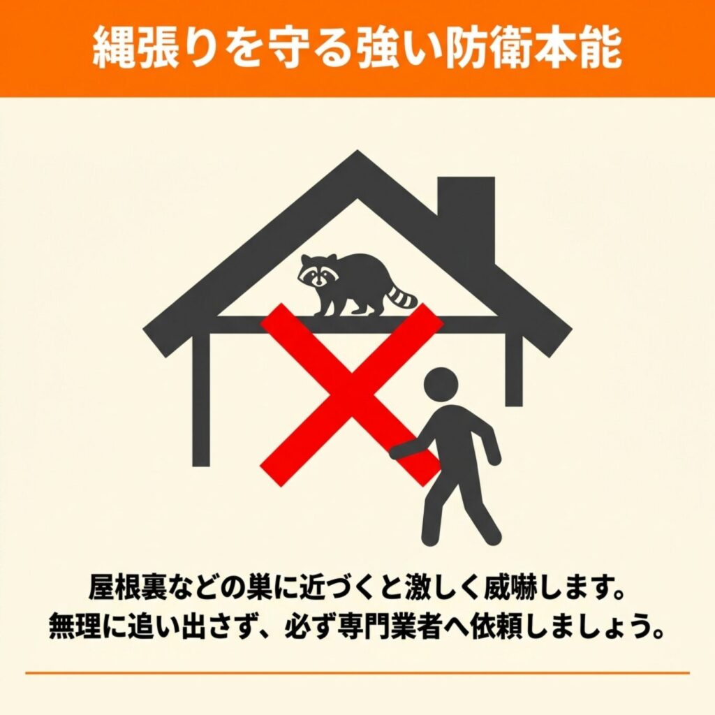巣や縄張りを守ろうとする場合