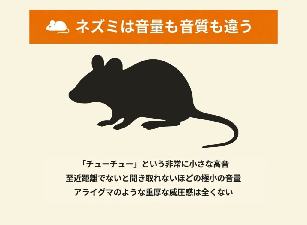 ネズミとの鳴き声の違い
