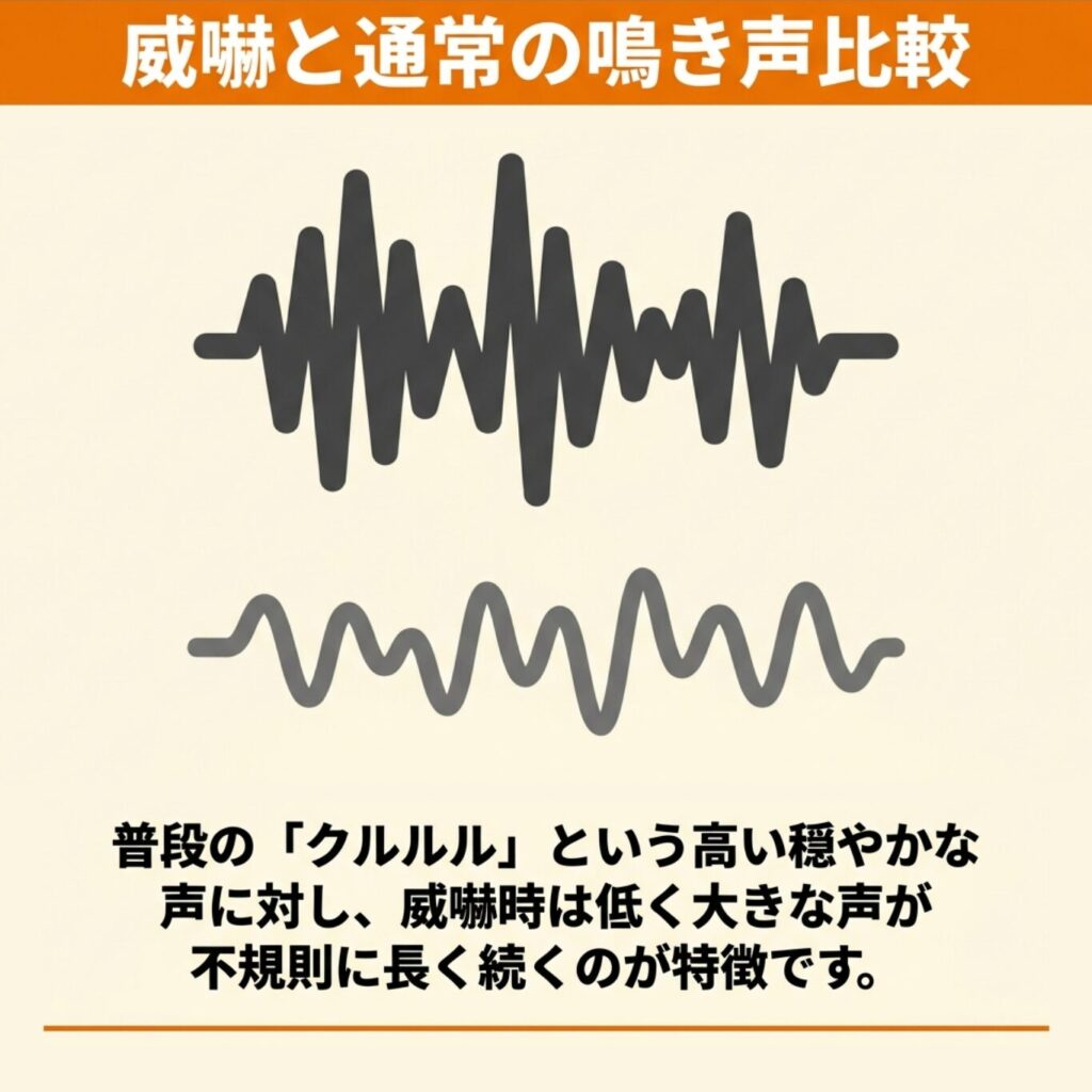威嚇時の声と通常時の鳴き声との違い