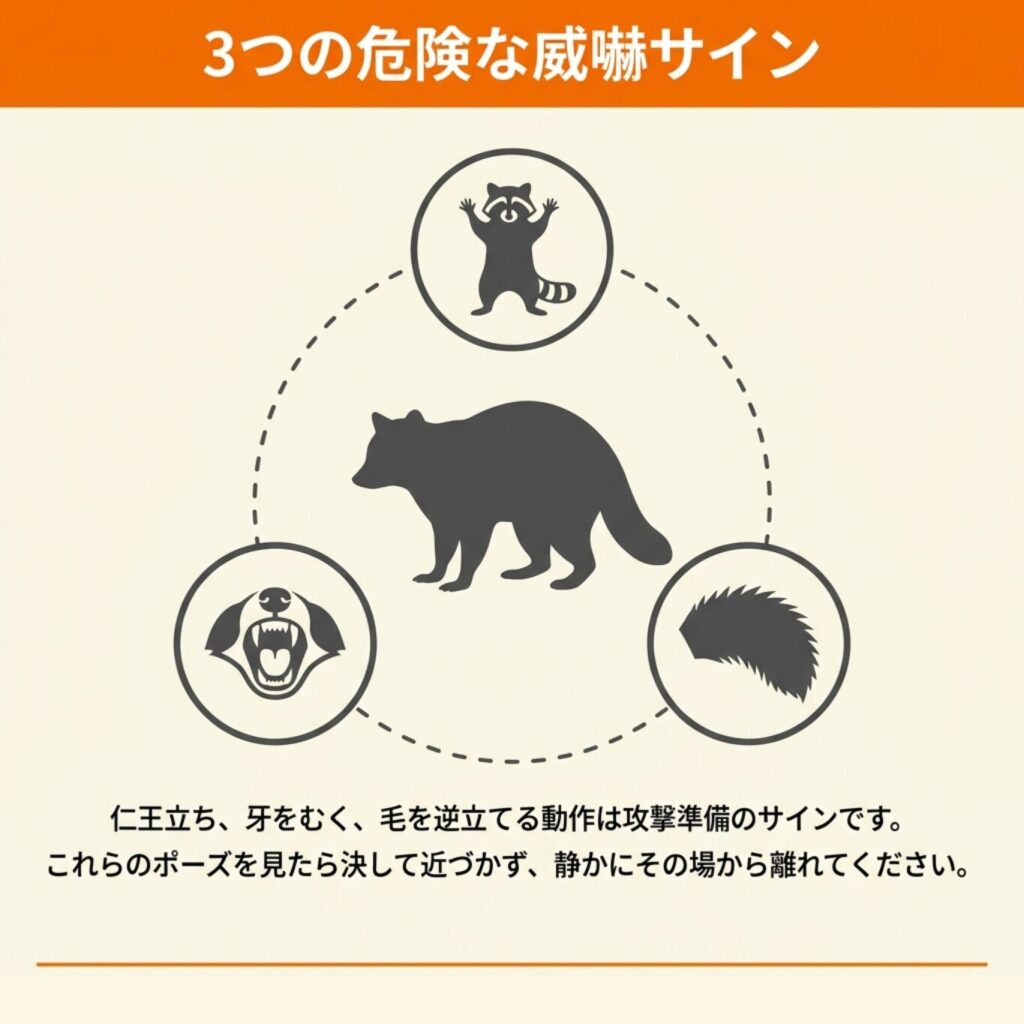 典型的な威嚇ポーズの特徴