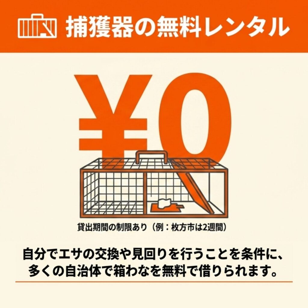 捕獲用の箱わな無料貸し出しサービス