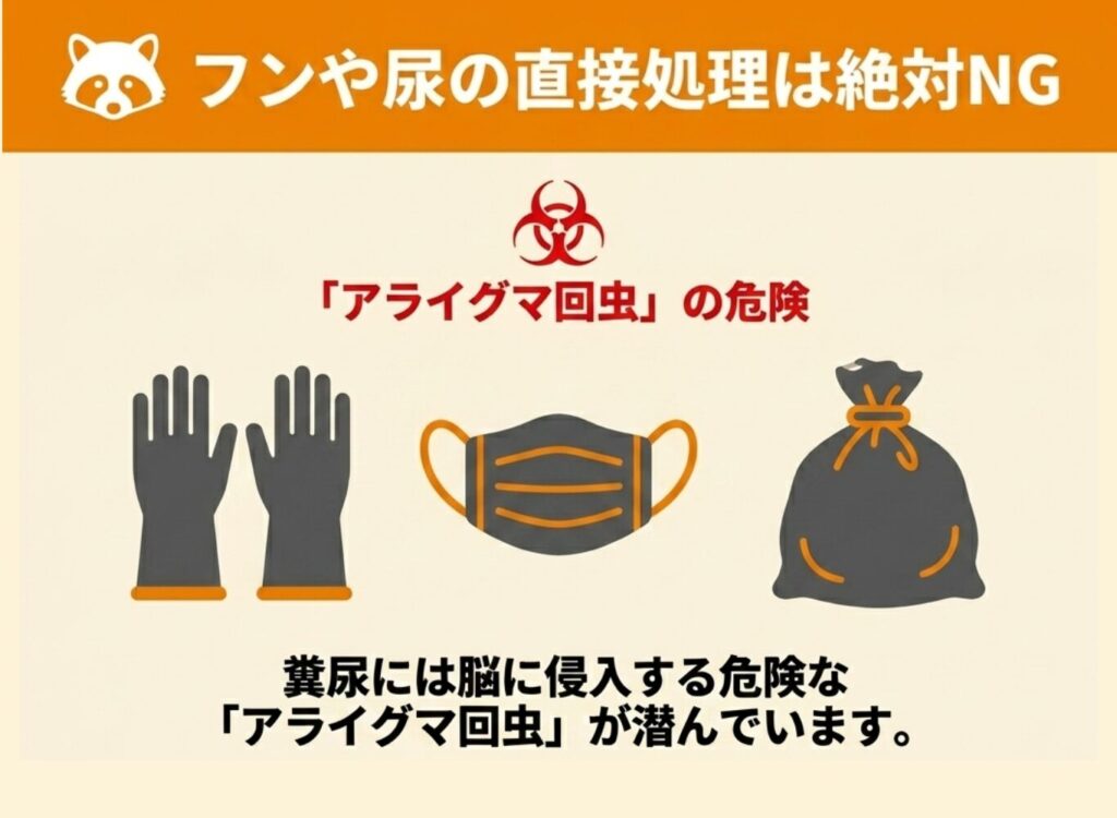 フンや尿に直接触れてはいけない理由
