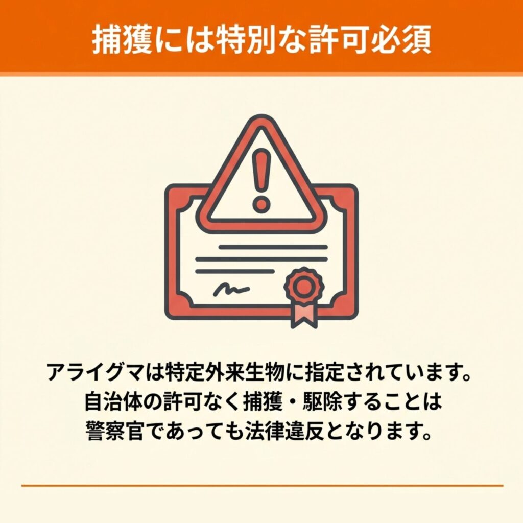 理由②：特定外来生物の駆除には専門的な許可と免許が必要