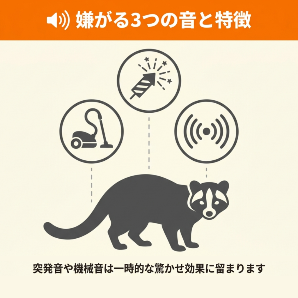 ハクビシンが嫌がる音の種類