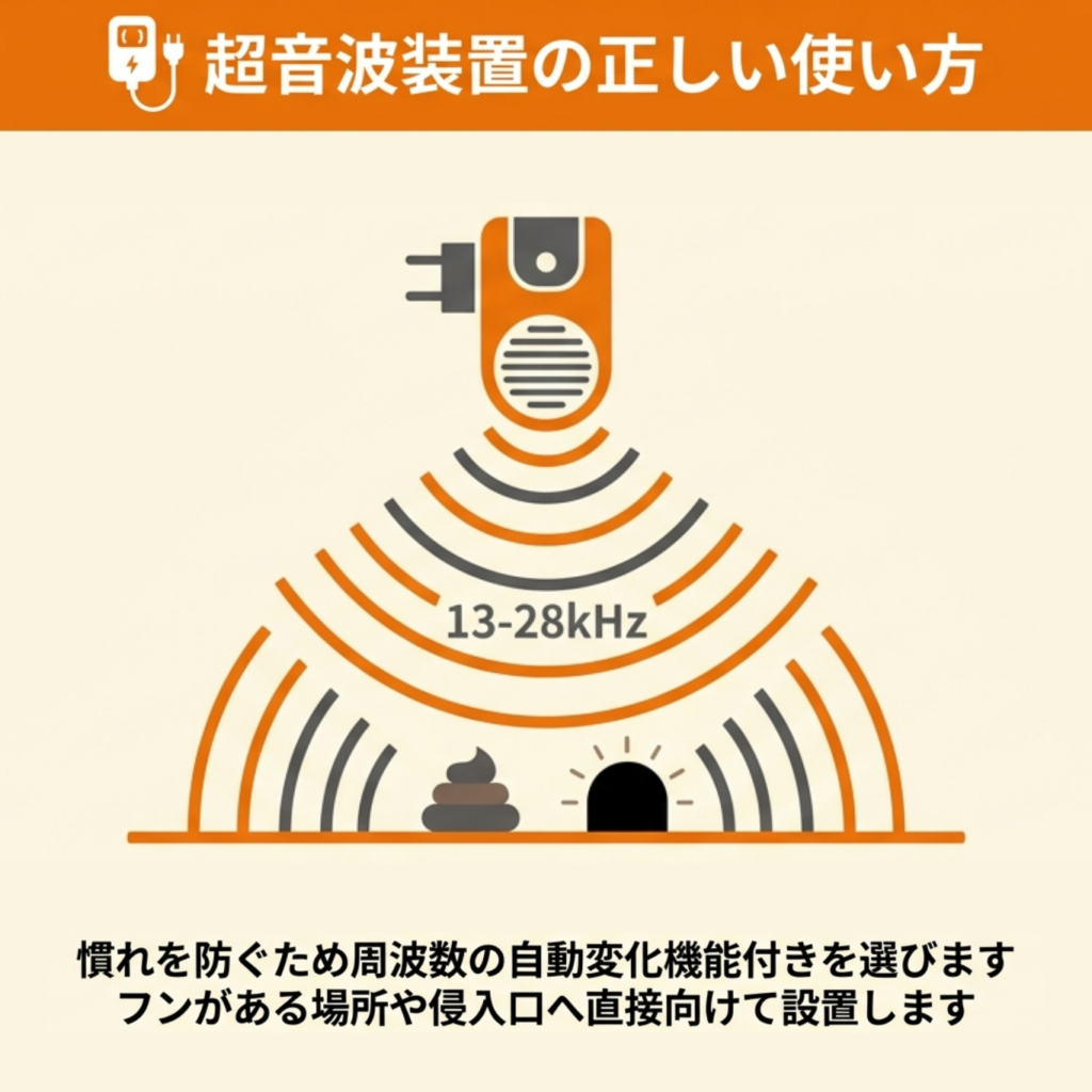 嫌がる音＝超音波装置を使ったハクビシン対策の方法