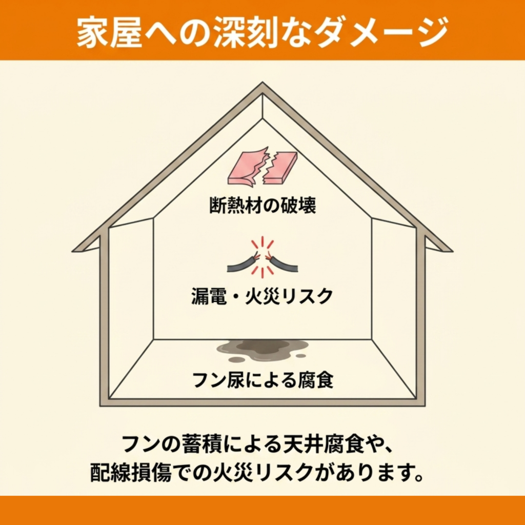 ハクビシンの住宅被害が怖い理由