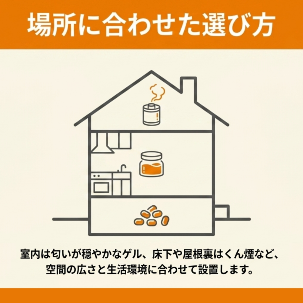 使用場所別のネズミ忌避剤の選び方と効果的な使い方