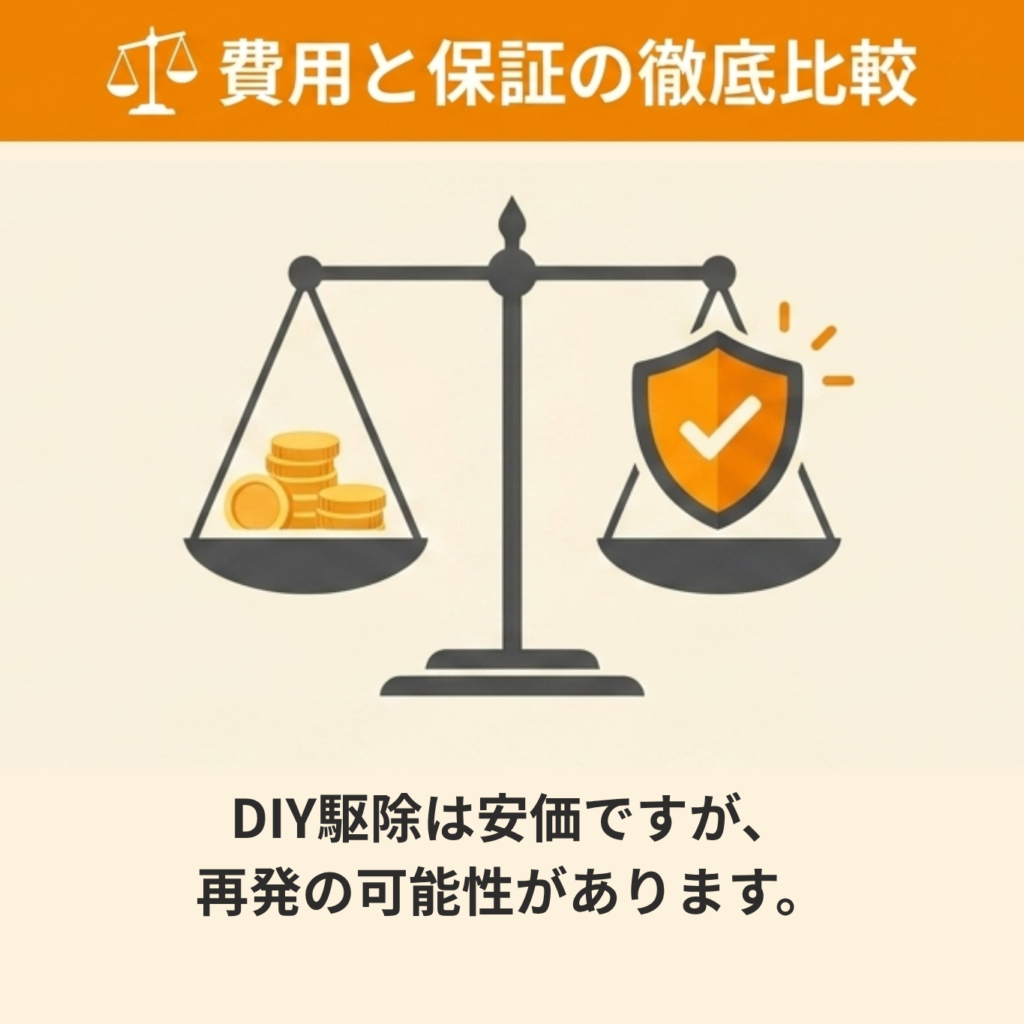 DIYとプロの駆除にかかる費用を比較する