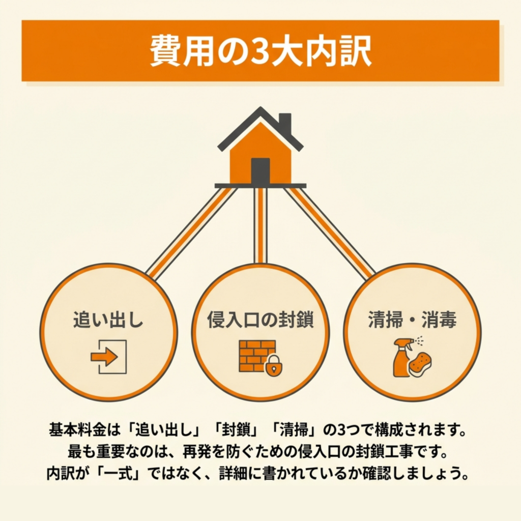 イタチ駆除費用の内訳は？