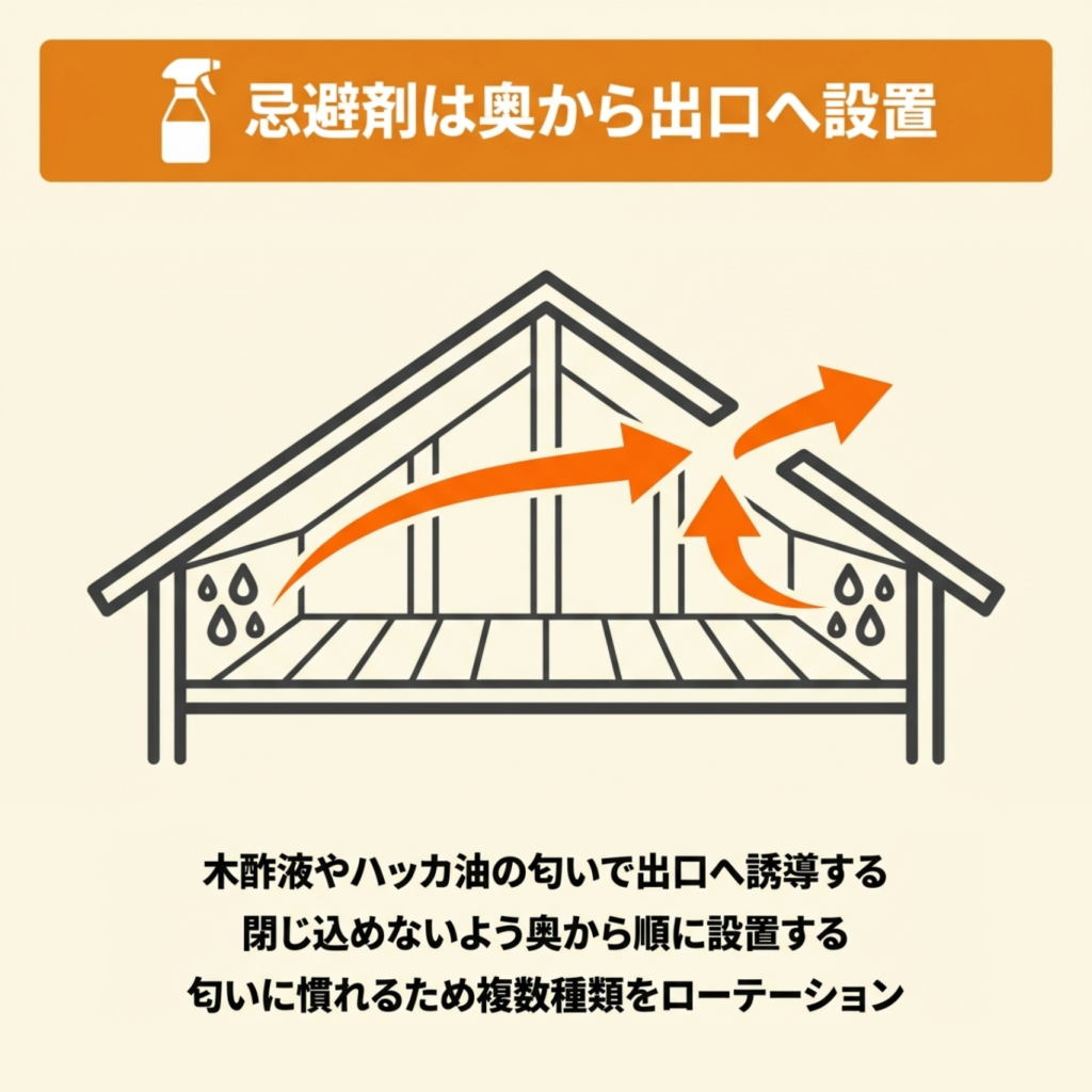 忌避剤を使ったイタチの追い出し方法