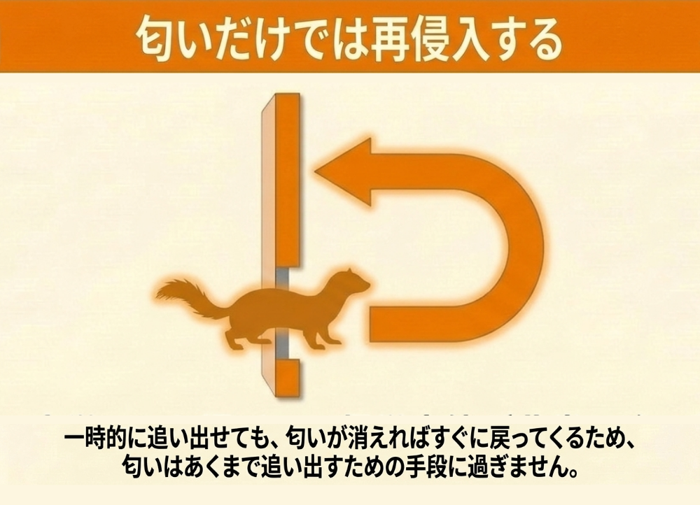 イタチは匂いに慣れる