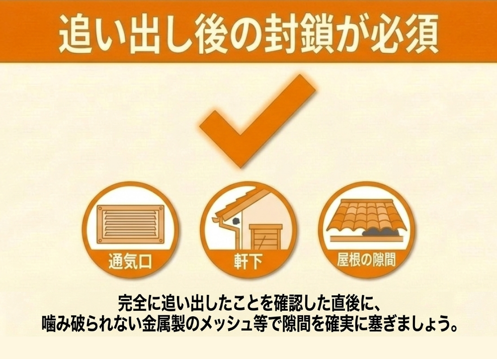 追い出し後の侵入口封鎖が不可欠