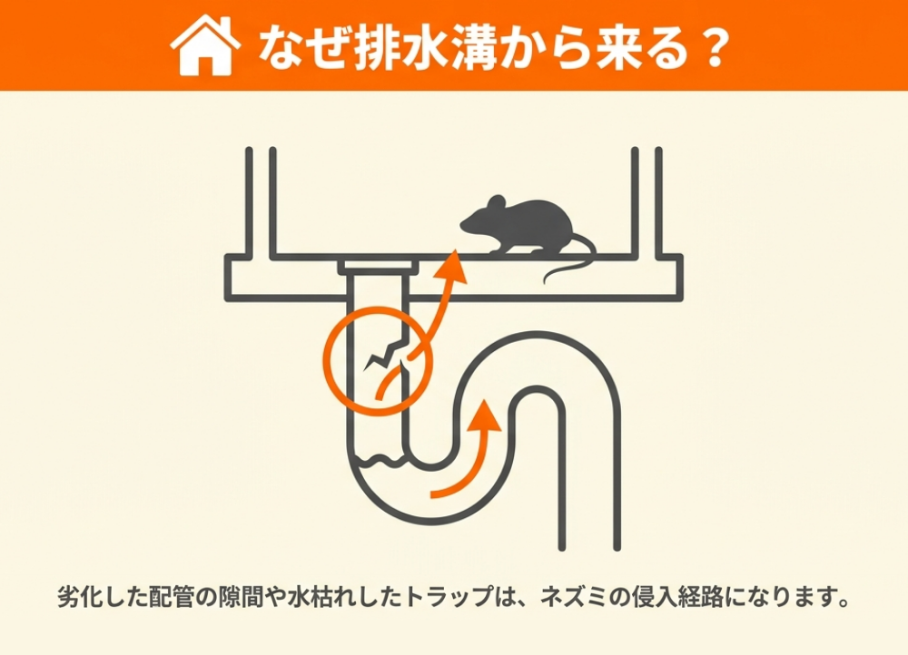 排水溝がネズミの侵入経路になる理由