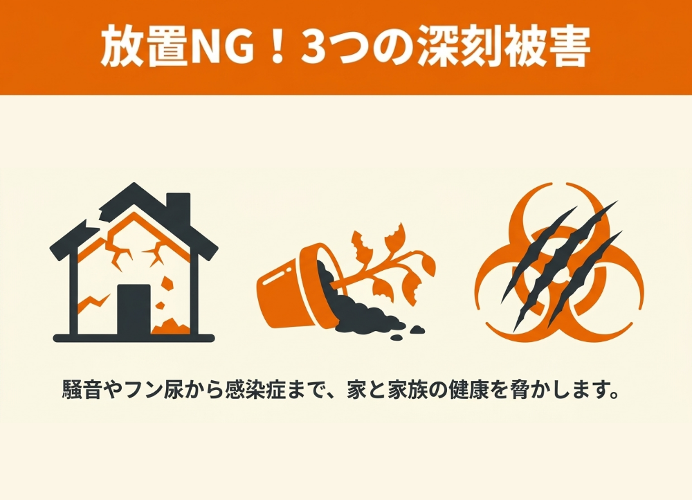 川崎市の住宅街で起きているアライグマ被害
