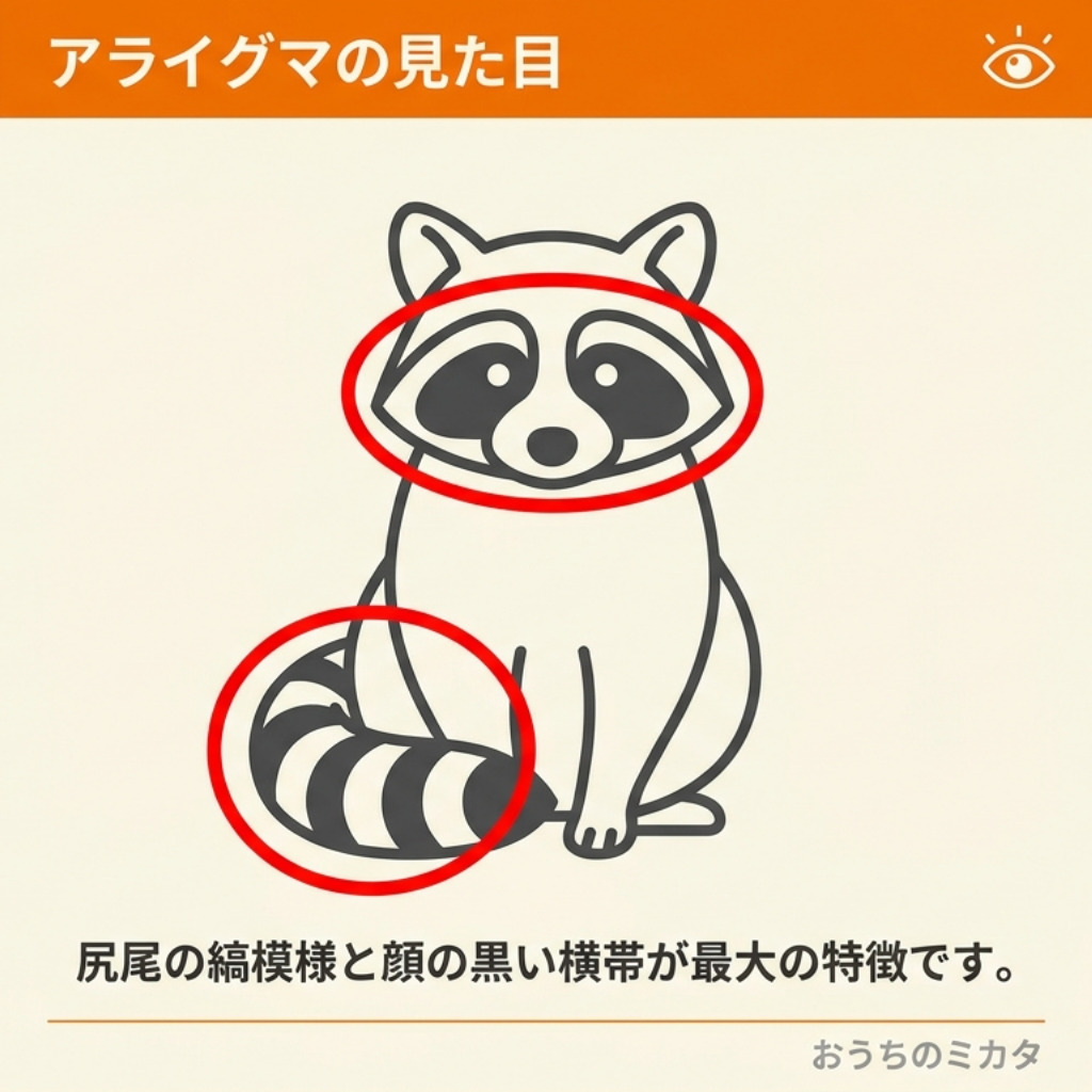 アライグマの見た目の特徴