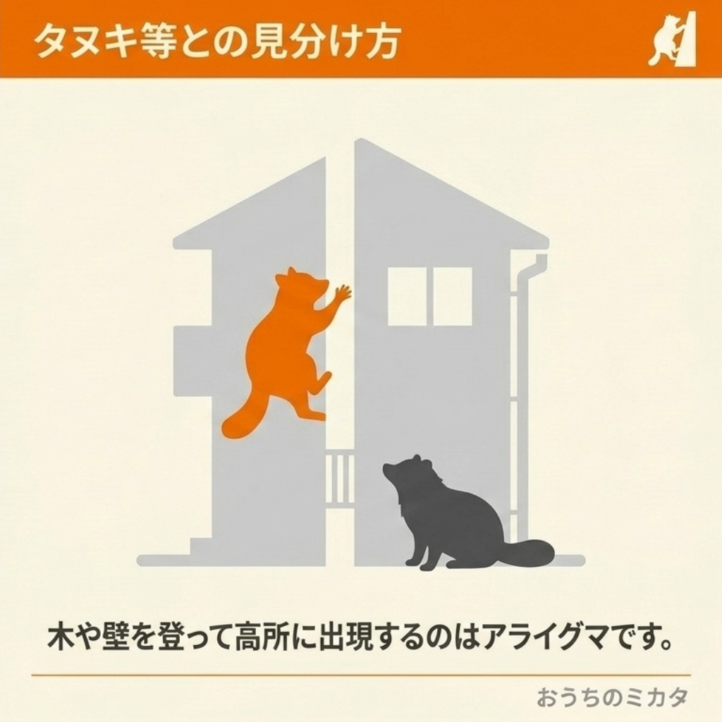 アライグマとタヌキ・アナグマの見分け方