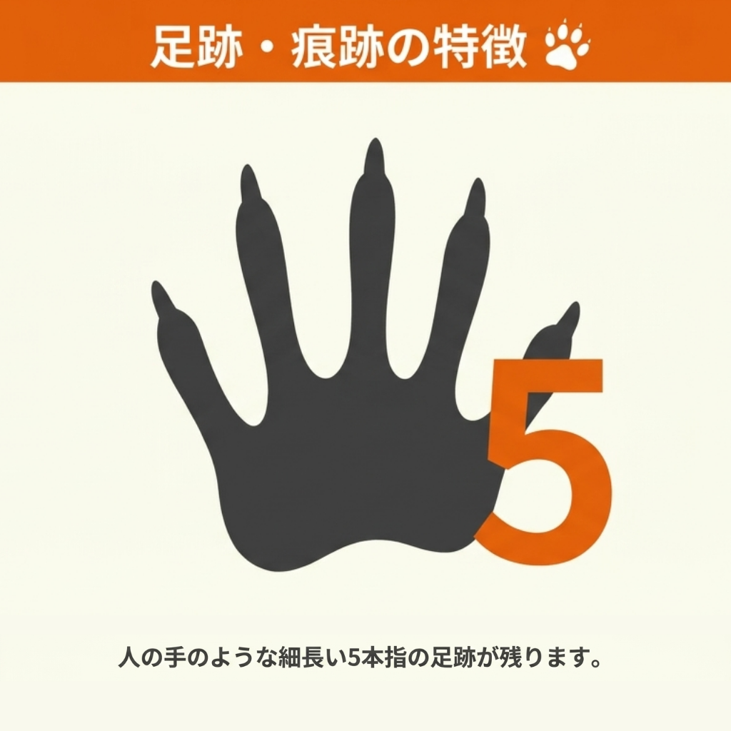 足跡と痕跡からアライグマを見分ける