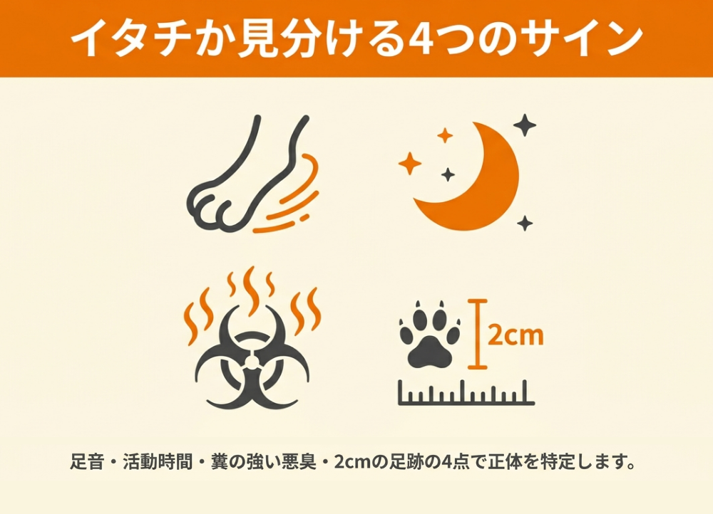 天井裏にいるのがイタチか確かめる